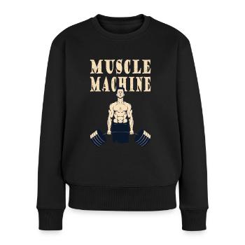 Strongman Muscle Machine Fitness Bodybuilding - Women's Premium Organic Jumper - black - Front - Julia (174cm)