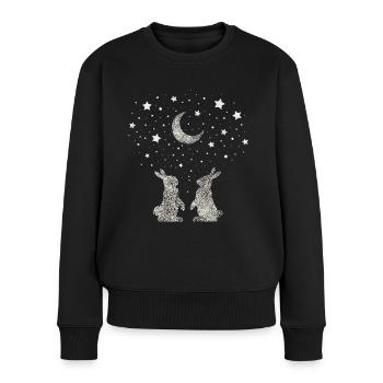 Kaninchen Zwergkaninchen Hasen Hase - Frauen Premium Bio Pullover - Schwarz - Vorne - Julia (174cm)
