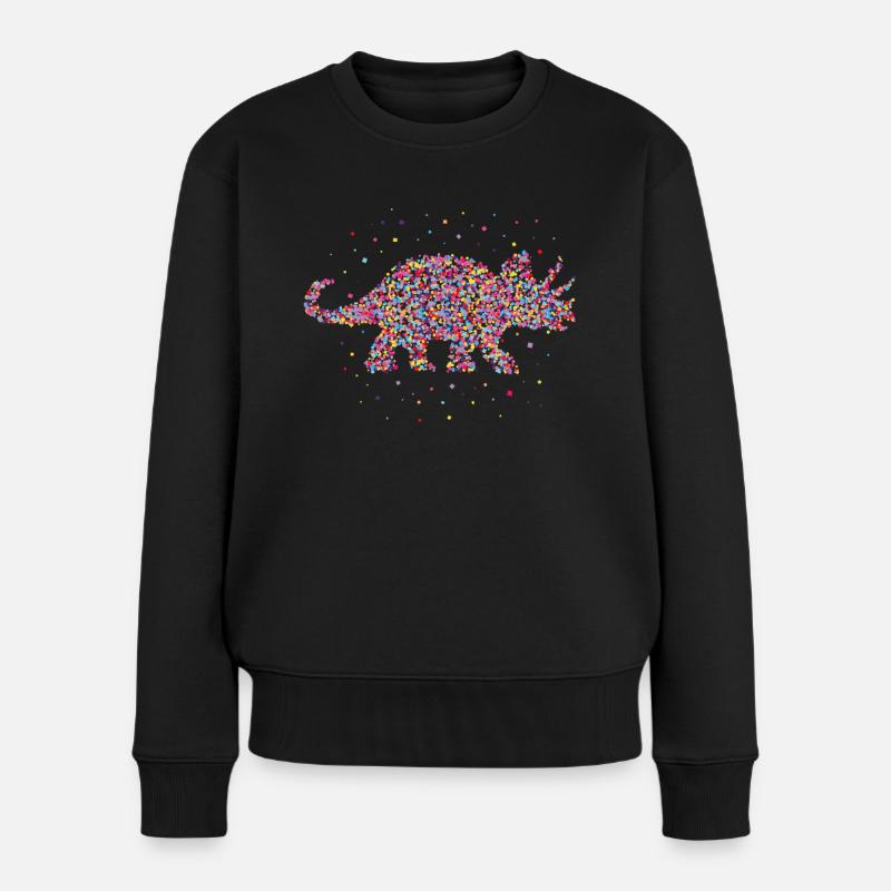 Tricératops Herbivore Dinosaure Dino - Pull Premium bio Femme - noir