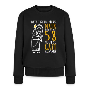 58. Geburtstag Frau 58er Ich bin 58 Jahre alt Dame - Frauen Premium Bio Pullover - Schwarz - Vorne - Julia (174cm)