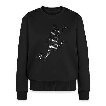 Fußball Fußballer - Frauen Premium Bio Pullover - Schwarz - Vorne - Julia (174cm)