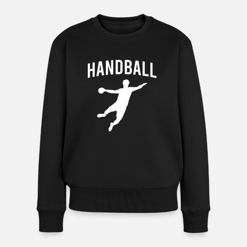 Handball - Frauen Premium Bio Pullover - Schwarz