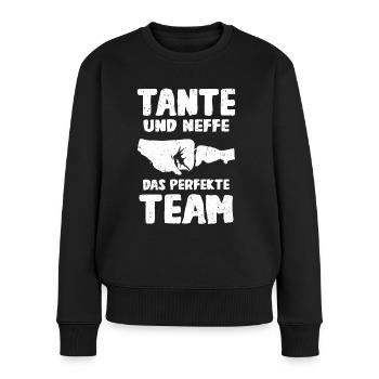 Tante & Neffe das perfekte Team - Frauen Premium Bio Pullover - Schwarz - Vorne - Julia (174cm)