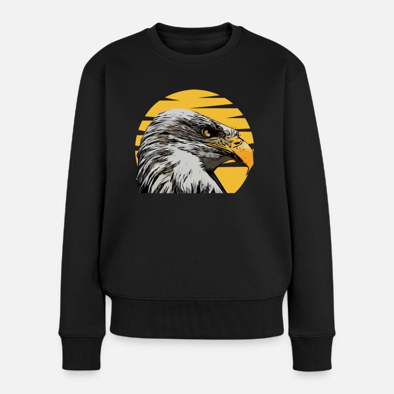 Weisskopfseeadler - Frauen Premium Bio Pullover - Schwarz