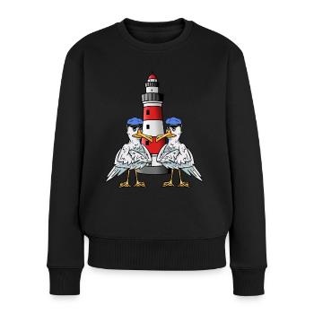 Maritime Seagulls Seabirds Lighthouse Coast Seabird - Women's Premium Organic Jumper - black - Front - Julia (174cm)