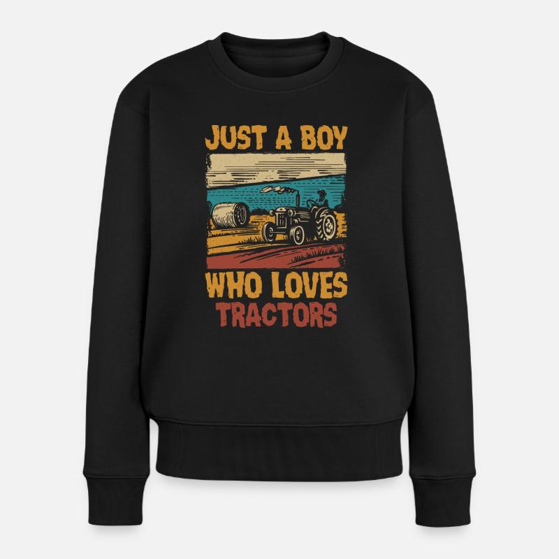 Juste un garçon qui aime l’agriculture des tracteurs - Pull Premium bio Femme - noir