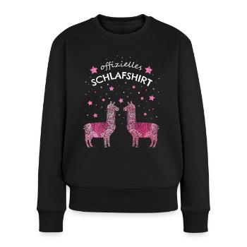 Offizielles Schlafshirt Lama Alpaka - Frauen Premium Bio Pullover - Schwarz - Vorne - Julia (174cm)