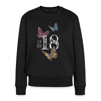 Achzehnter Geburtstag 18. Geschenk - Frauen Premium Bio Pullover - Schwarz - Vorne - Julia (174cm)