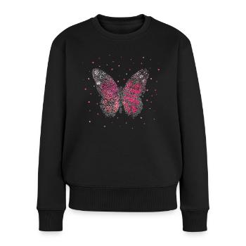 Schmetterling Schmetterlinge Floristin - Frauen Premium Bio Pullover - Schwarz - Vorne - Julia (174cm)