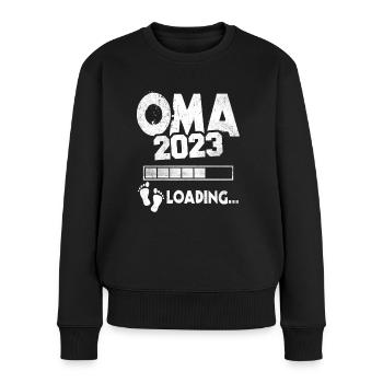 Werdende Oma 2023 Loading Nachwuchs Großmutter - Frauen Premium Bio Pullover - Schwarz - Vorne - Julia (174cm)