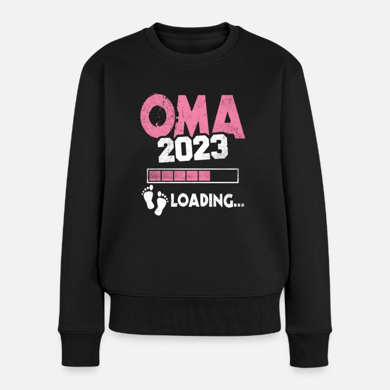 Werdende Oma 2023 Loading Nachwuchs Großmutter - Frauen Premium Bio Pullover - Schwarz