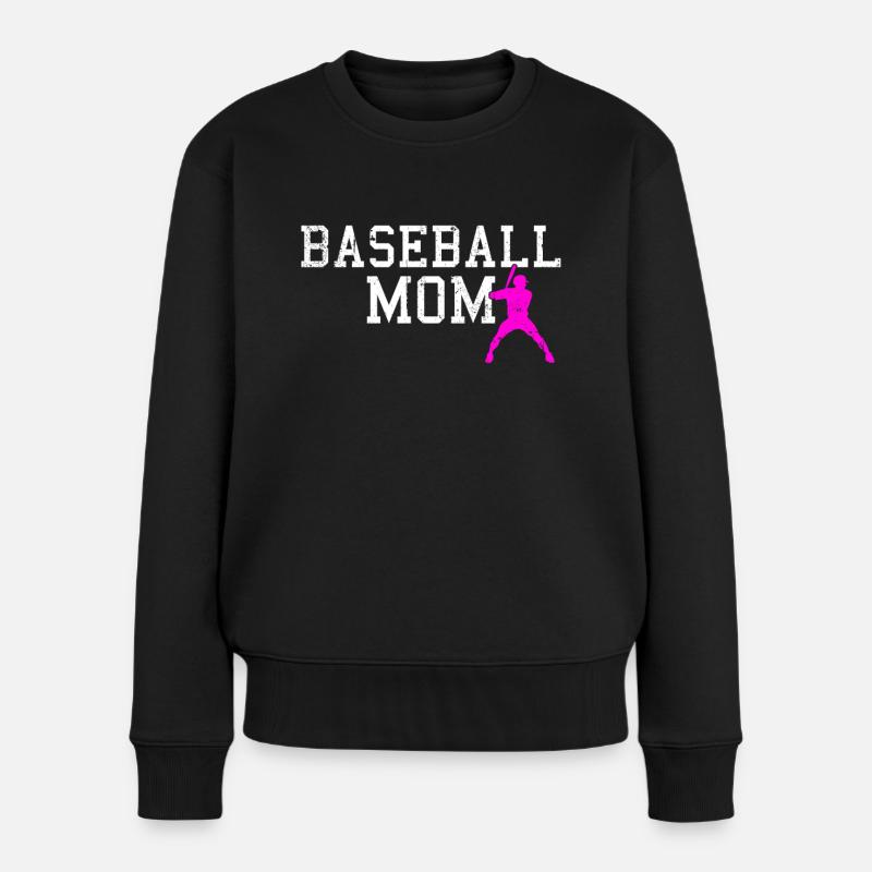 baseball mom - Frauen Premium Bio Pullover - Schwarz
