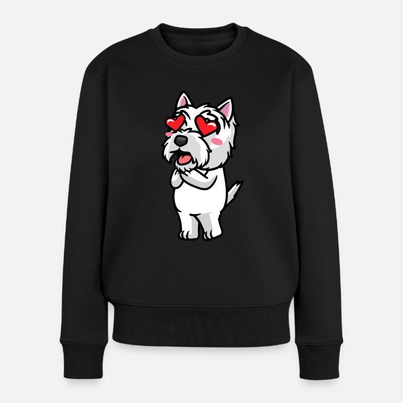 West Highland White Terrier Chien Westie - Pull Premium bio Femme - noir