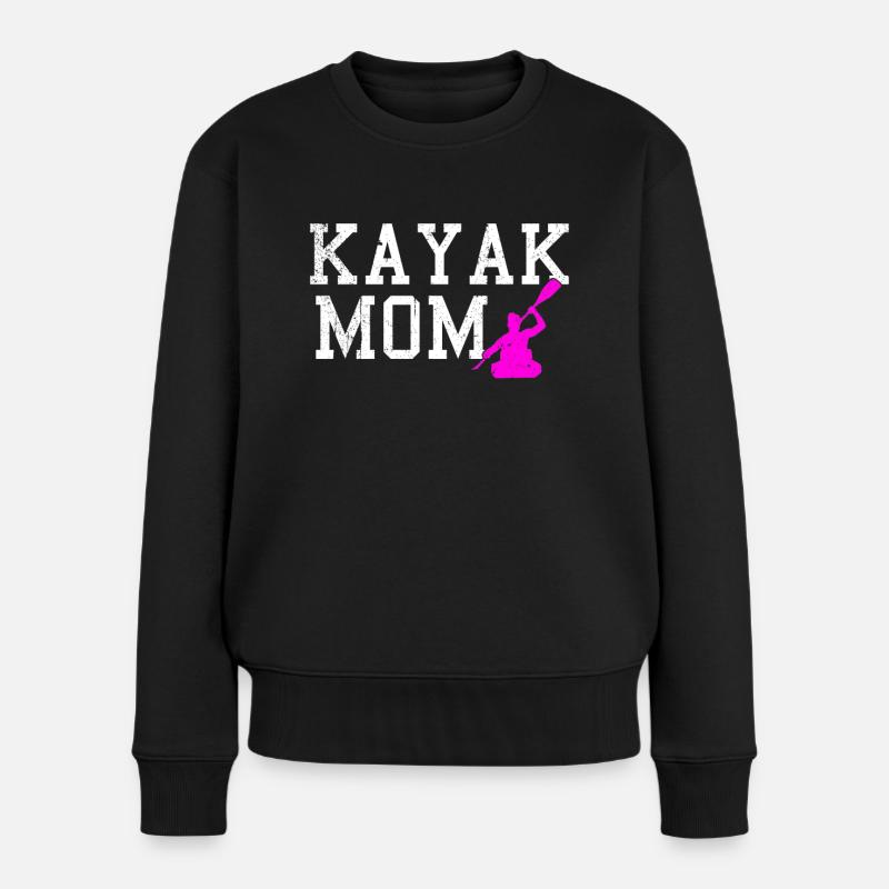 Kayak mom - Frauen Premium Bio Pullover - Schwarz