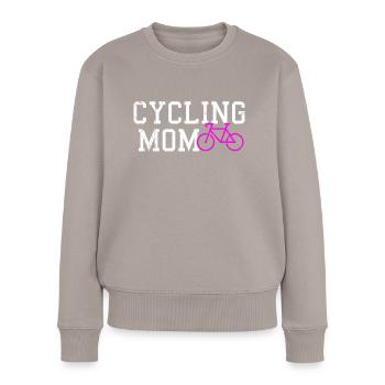 cycling mom - Frauen Premium Bio Pullover - Taupe - Vorne - Julia (174cm)