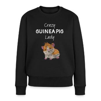 Guinea Pig Lady Meerschweinchen Haustier - Frauen Premium Bio Pullover - Schwarz - Vorne - Julia (174cm)