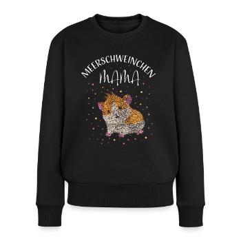 Meerschweinchen Mama Mutter - Frauen Premium Bio Pullover - Schwarz - Vorne - Julia (174cm)