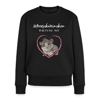 Meerschweinchen Meerschwein Haltung - Frauen Premium Bio Pullover - Schwarz - Vorne - Julia (174cm)