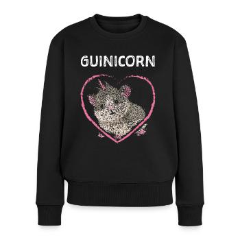Guinicorn Licorne Cochon d’Inde Rongeur - Pull Premium bio Femme - noir - Devant - Julia (174cm)