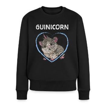 Guinicorn Licorne Cochon d’Inde Rongeur - Pull Premium bio Femme - noir - Devant - Julia (174cm)