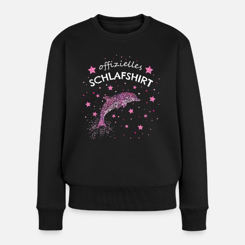 Offizielles Schlafshirt Tümmler Delfin - Frauen Premium Bio Pullover - Schwarz