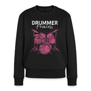 Drummer Princess Schlagzeugerin Drumset - Women's Premium Organic Jumper - black - Front - Julia (174cm)