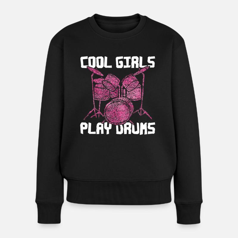 Drummer Girl Batteur Batterie - Pull Premium bio Femme - noir