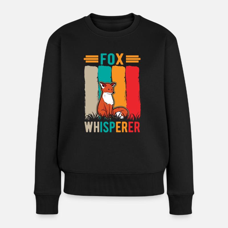 Fuchs Flüsterer Fox Whisperer - Frauen Premium Bio Pullover - Schwarz