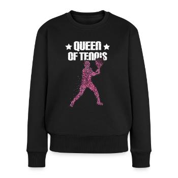 Tennisspielerin Tennistrainerin Trainer - Frauen Premium Bio Pullover - Schwarz - Vorne - Julia (174cm)