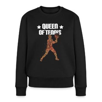 Tennis Queen Tennisspielerin Trainerin - Frauen Premium Bio Pullover - Schwarz - Vorne - Julia (174cm)