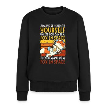 Soyez toujours vous-même - Astronaute Fox dans l’espace - Pull Premium bio Femme - noir - Devant - Julia (174cm)