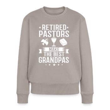 Pfarrer Kirche Minister Geistlicher Christ Jesus - Frauen Premium Bio Pullover - Taupe - Vorne - Julia (174cm)