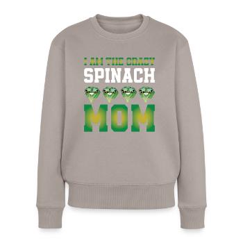 Spinat Mama - Frauen Premium Bio Pullover - Taupe - Vorne - Julia (174cm)