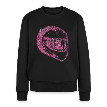 Motorrad Motorradfahrerin Motorradhelm - Frauen Premium Bio Pullover - Schwarz - Vorne - Julia (174cm)