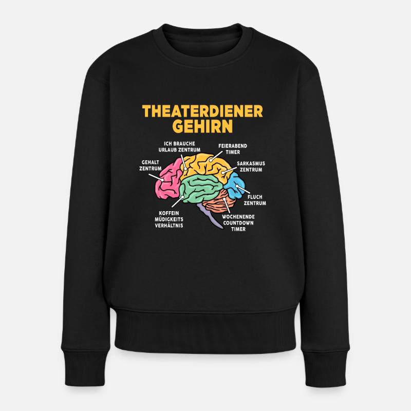 Theaterdiener - Frauen Premium Bio Pullover - Schwarz
