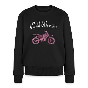 Moto MotoCycliste Tour - Pull Premium bio Femme - noir - Devant - Julia (174cm)