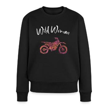 Permis de conduire de motocycliste - Pull Premium bio Femme - noir - Devant - Julia (174cm)