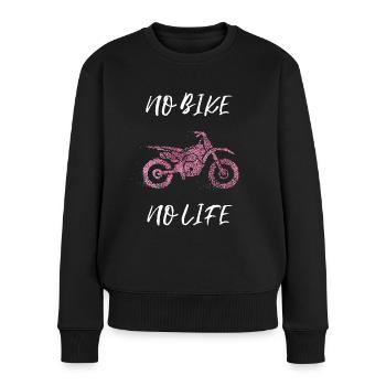 Pas de moto Pas de vie Moto Motocross - Pull Premium bio Femme - noir - Devant - Julia (174cm)