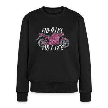 Pas de vélo Pas de vie Moto Motard - Pull Premium bio Femme - noir - Devant - Julia (174cm)