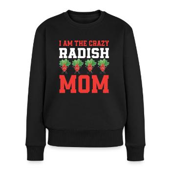 Radieschen Mama - Frauen Premium Bio Pullover - Schwarz - Vorne - Julia (174cm)
