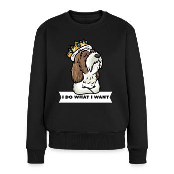 Petit Basset Griffon Vendéen Chien - Pull Premium bio Femme - noir - Devant - Julia (174cm)