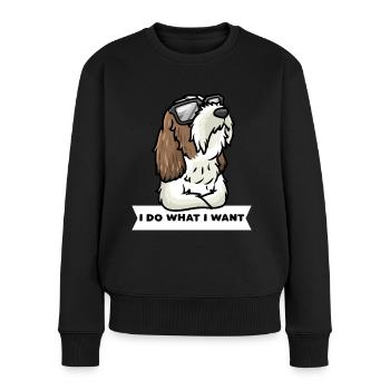 Petit Basset Griffon Vendéen Chien - Pull Premium bio Femme - noir - Devant - Julia (174cm)
