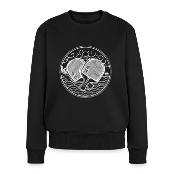 Tischtennis - Frauen Premium Bio Pullover - Schwarz - Vorne - Julia (174cm)