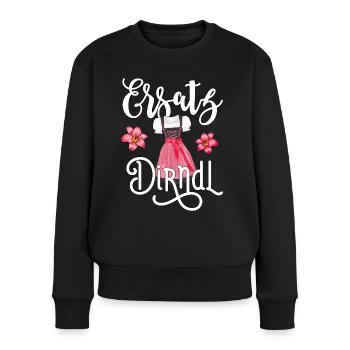Dirndl Trachtenshirt Damen Outfit - Frauen Premium Bio Pullover - Schwarz - Vorne - Julia (174cm)