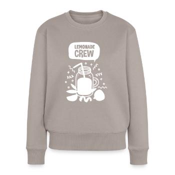 Lemonade Crew Juice Stand - Frauen Premium Bio Pullover - Taupe - Vorne - Julia (174cm)