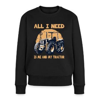Bauer Me And My Tractor Landwirt Landwirtschaft - Frauen Premium Bio Pullover - Schwarz - Vorne - Julia (174cm)