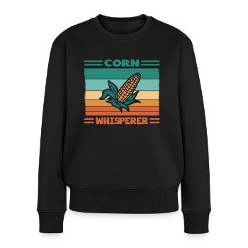 Bauer Corn Whisperer Landwirt Landwirtschaft - Frauen Premium Bio Pullover - Schwarz - Vorne - Julia (174cm)
