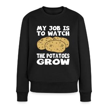 Bauer Watch The Potatoes Grow Landwirt - Frauen Premium Bio Pullover - Schwarz - Vorne - Julia (174cm)