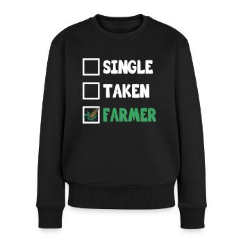 Bauer Single Taken Farmer Landwirt Landwirtschaft - Frauen Premium Bio Pullover - Schwarz - Vorne - Julia (174cm)