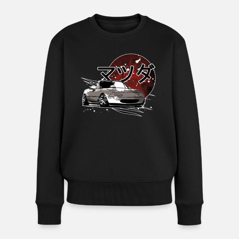 Car Mx5 Miata Japanische Schrift - Frauen Premium Bio Pullover - Schwarz